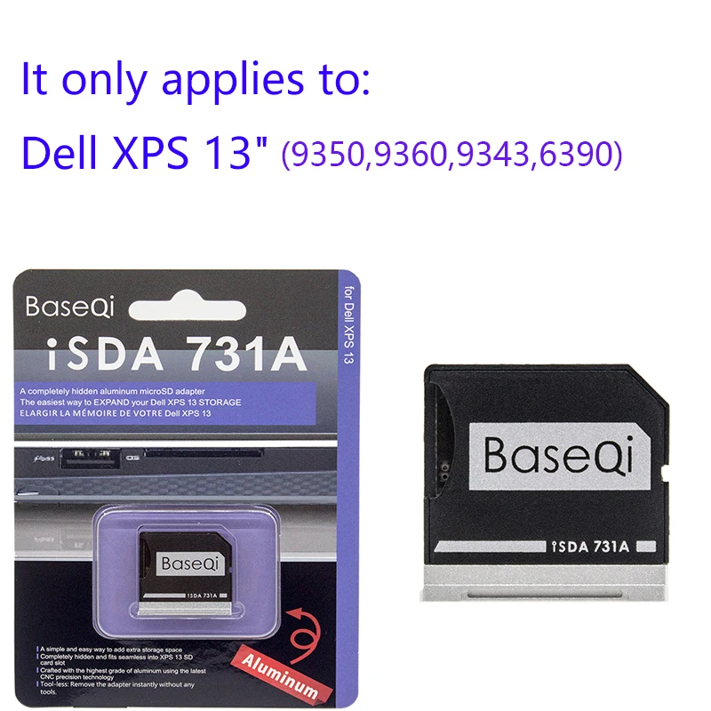 Алюминиевый невидимый мини-накопитель BaseQi Ninja адаптер tf-карты для Dell XPS 13 &quotи 15&quot