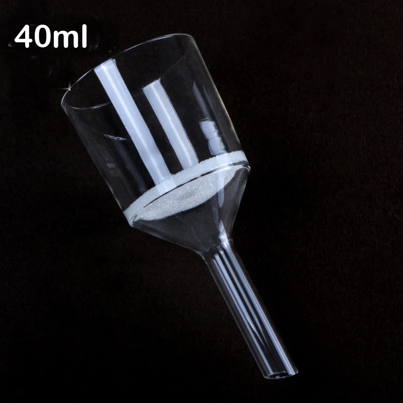 

40 мл песочный сердечник Воронка кислотоупорный стеклянный фильтр бактериальная Воронка G1 G2 G3 G4 G5 Бесплатная доставка
