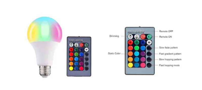 Светодиодный ночник E27 RGB лампа 3 Вт 5 Вт 10 Вт 15 Вт AC 230 в 100 в 220 В сменная цветная лампа с пультом дистанционного управления и памятью