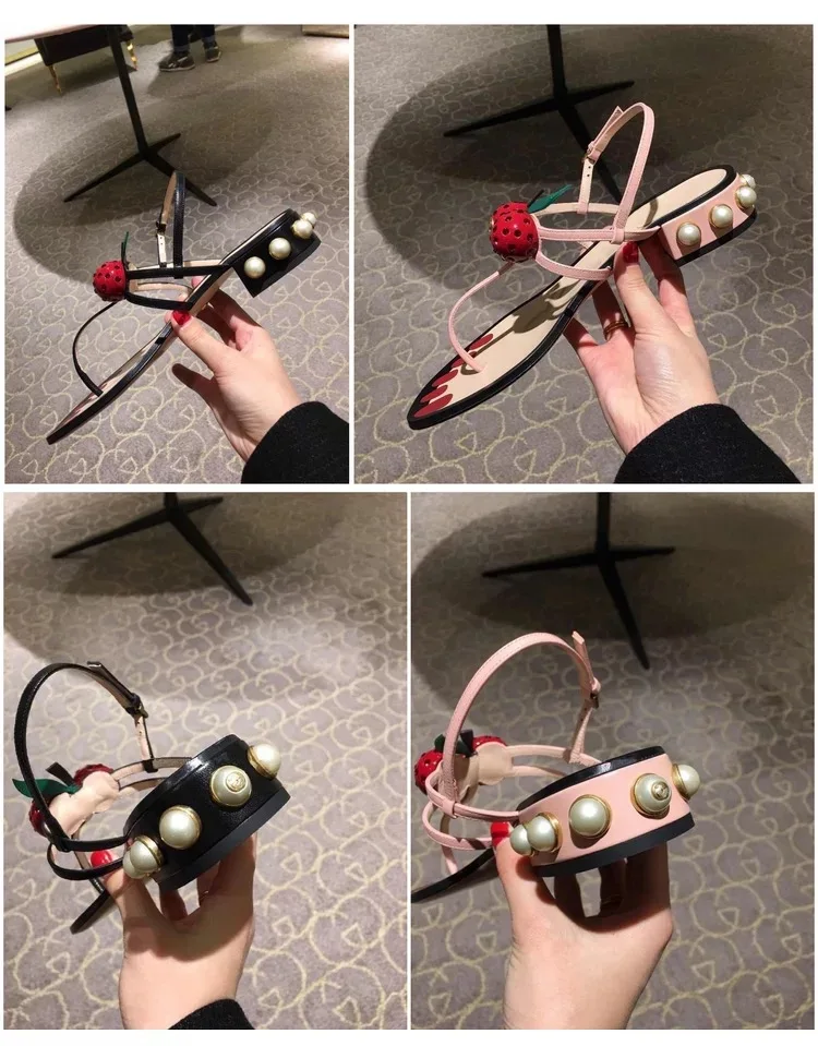 Сезон: весна–лето черешня Декор Сандалии для девочек Женские туфли-лодочки