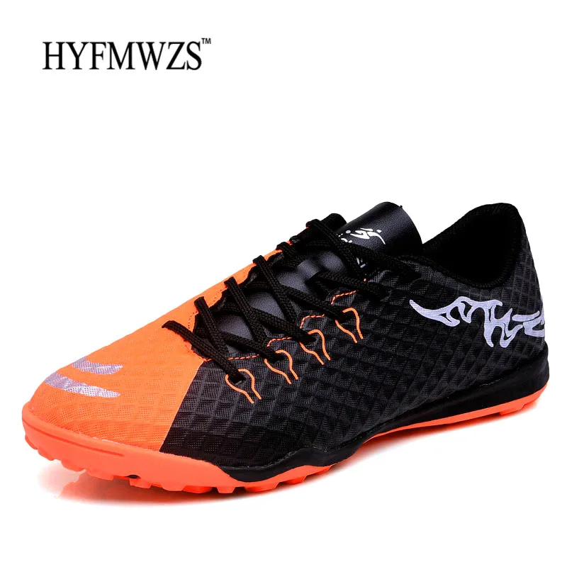 HYFMWZS новые оригинальные мужские футбольные бутсы, Детские супертонкие футбольные бутсы для мальчиков, амортизирующие противоскользящие бутсы, футбольные оранжевые бутсы