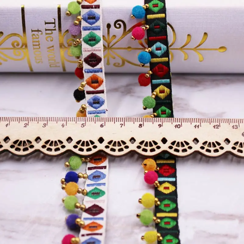 Кружевная отделка с помпоном 10 ярдов аксессуары для шитья помпоны бахрома