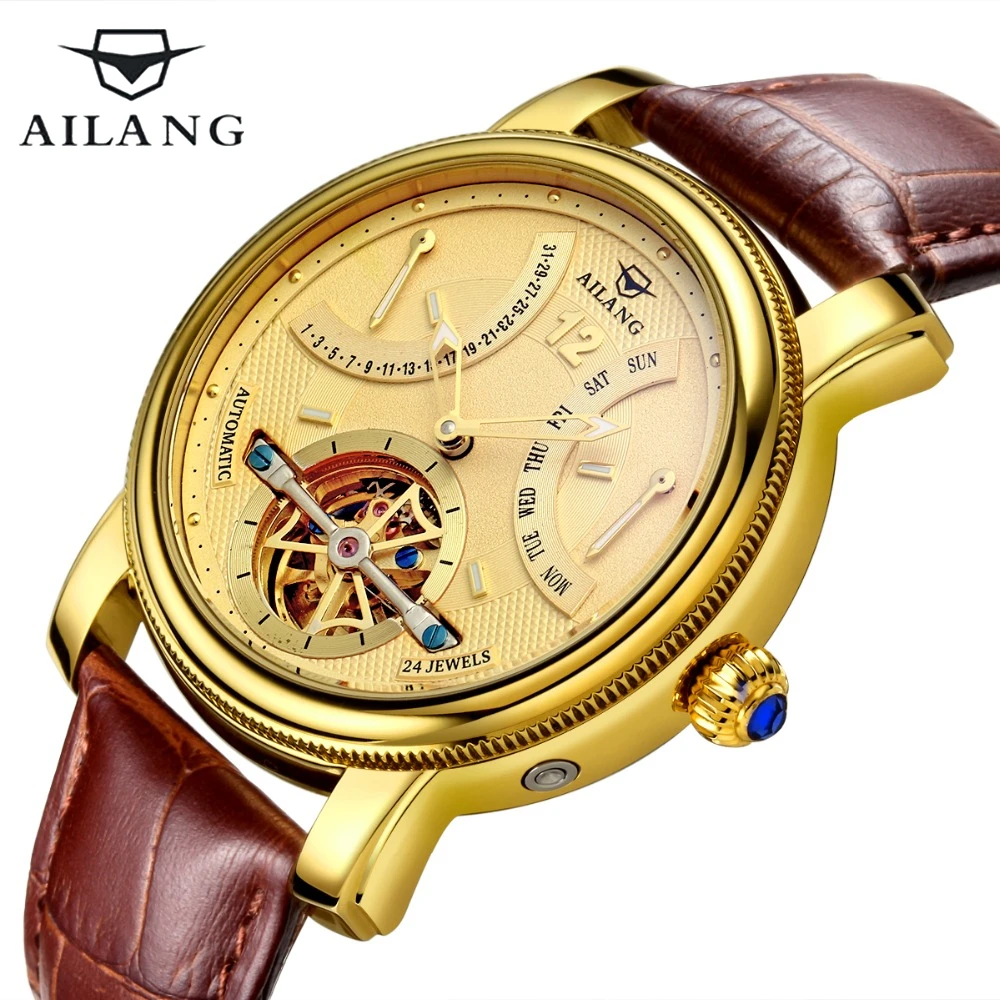 High Quality Top Brand Luxury Tourbillon Men Automatic Mechanical Watch Calendar Male Clock Business Wrist Relogio Masculino | Наручные