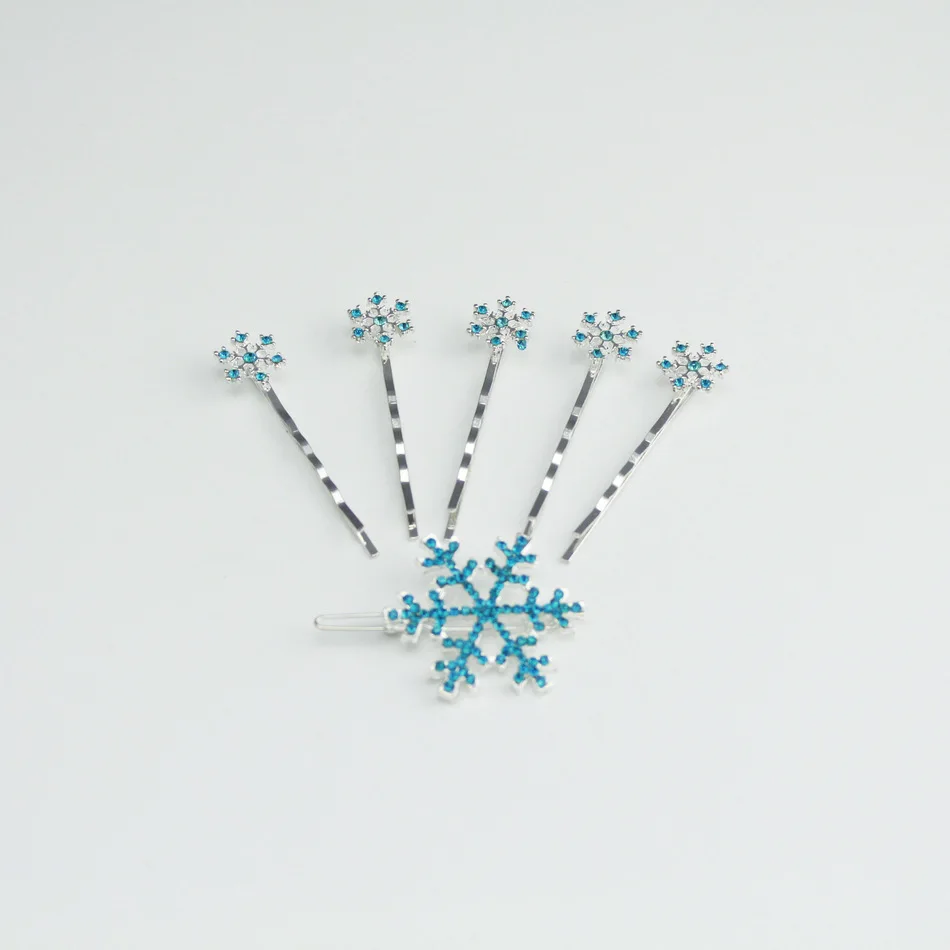 2017 Hot Sale snowflake Hairpin Cute Freezing Snow Cartoon Frozen hair clip one set accessory | Украшения и аксессуары