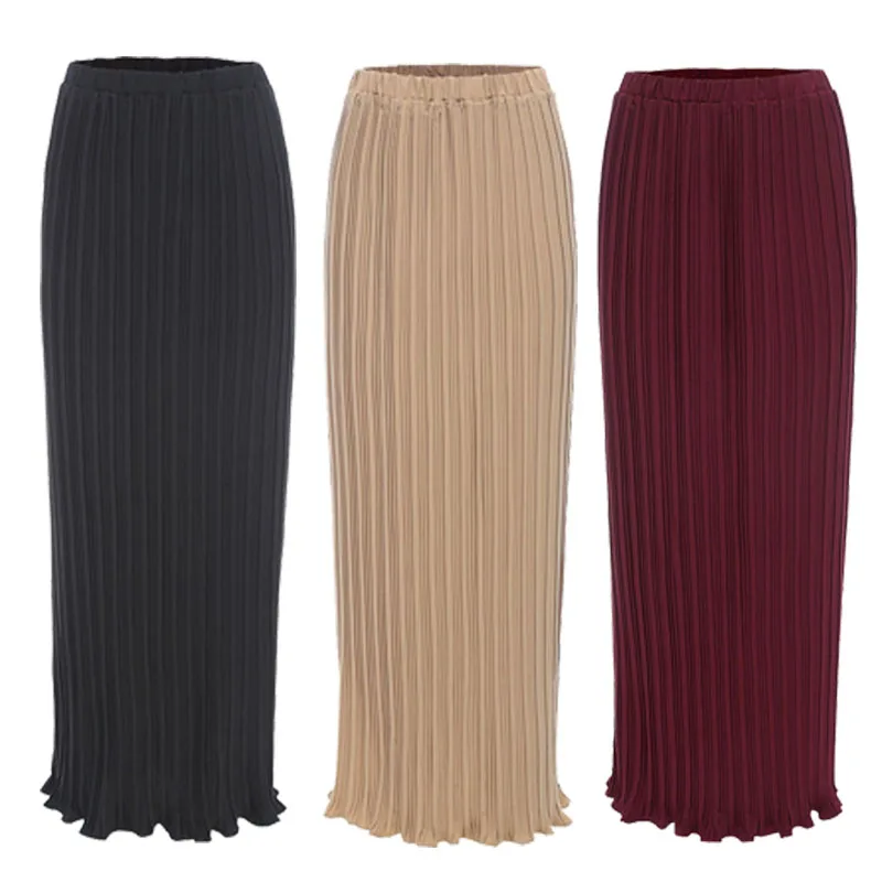 Faldas Largas Verano Mujer Moda 2020 мусульманские корейские женские шифоновые гофрированные