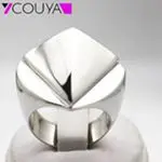 COUYA Fashion Big Rings for Women 5 Colors Red Green Orange Black Crystal Finger Ring Big Glass Stone Wedding Rings Jewelry