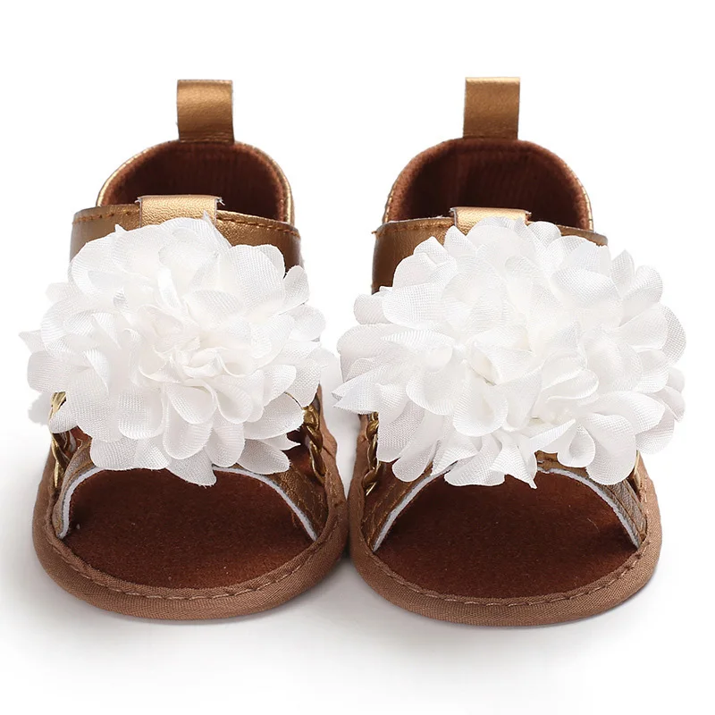 Big Flower Baby Girl Shoes Summer Infant Toddler Shoes First Walkers Soft Bottom Non-Slip Pu Leather Newborn Baby Shoes Schoenen