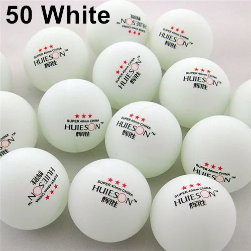 50 White 30, 50, 100 шт., 3 звезды, 40 мм, 2,9 г, мячи для настольного тенниса, мячи для пинг-понга, белые, оранжевые мячи для игры в пинг-понг, Любительский мяч для продвинутой тренировки - Цвет: 50 White