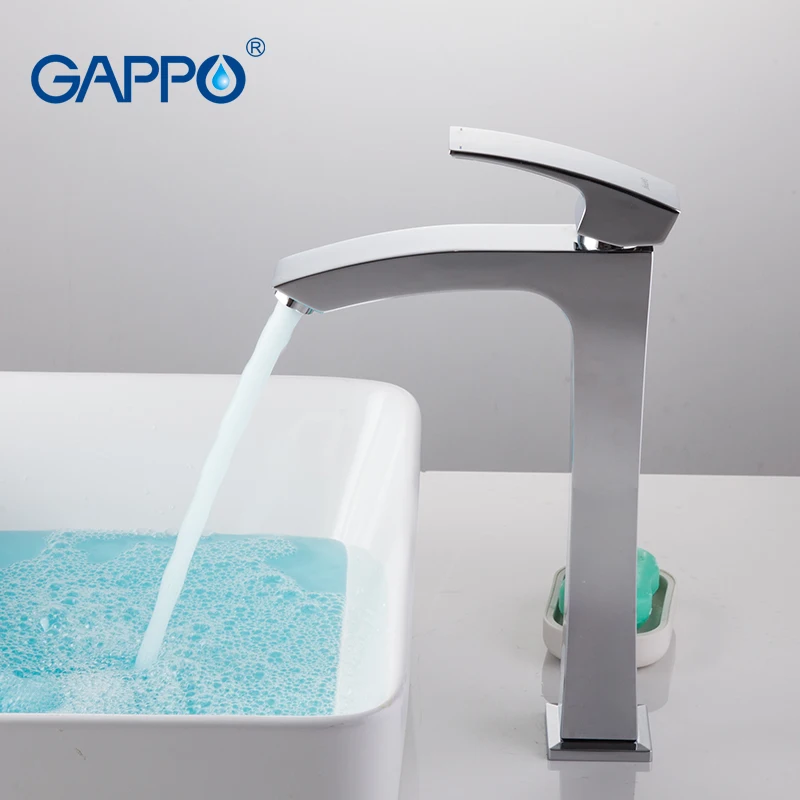 GAPPO высокий смеситель для раковины, латунный кран для раковины, смеситель для воды на бортике, кран для ванны, кран-водопад, кран torneira do anheiro