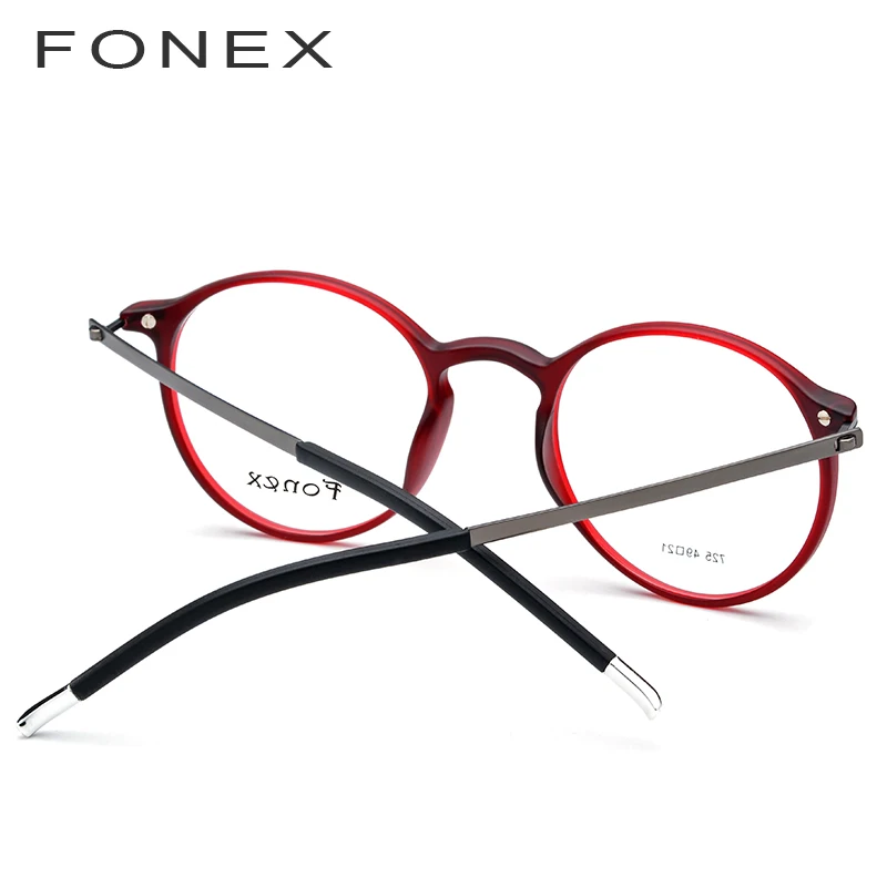 FONEX TR90, круглые очки, оправа для женщин, Ретро стиль, очки по рецепту, близорукость, оптическая оправа, мужские очки, Безвинтовые очки 725