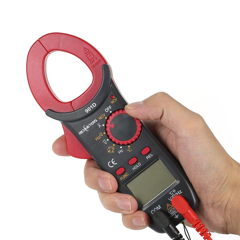 RICHMETERS RM901D мультиметр Цифровой клещи авто диапазон метров сопротивление частоты