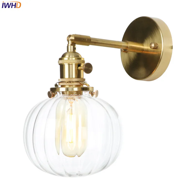IWHD медный скандинавский светодиодный настенный современная лампа Wandlamp светодиодный светильник для спальни настенный светильник Industiral туалетный светильник аппликация Мураль светильник