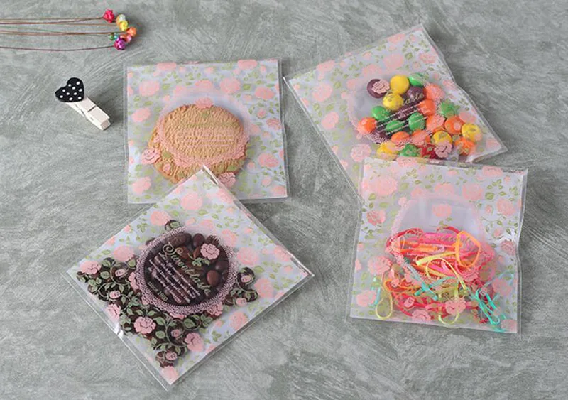 100 шт. Красивые розы цветы печенье конфеты для выпечки Пластиковые Упаковочные