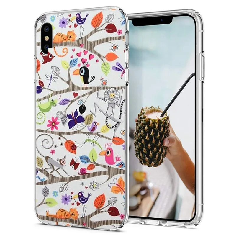 Чехол для iPhone 7 8 Plus 6 6S/6, мягкий TPU чехол с дизайном мультяшного цветка X XS XR Max, задняя обложка для телефона, фундас Q159.