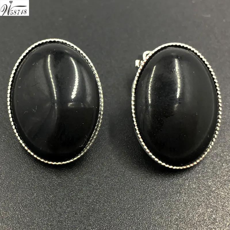 Carnelian MC6932 Опал кризал говлит Малахит авантюрин тигровый глаз Howlite Синий Песок Голдстоун Абалон раковина овальные клипсы 1 пара WB658b - Окраска металла: Carnelian MC6932