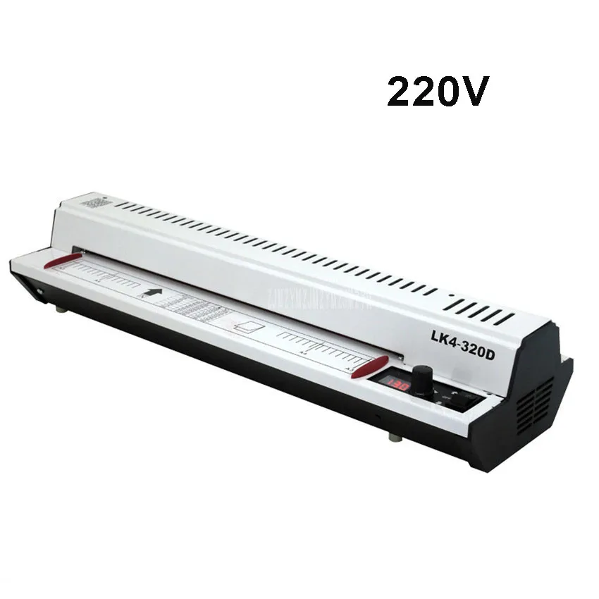 

220V 300W Photo Document Paper A3 A4 Laminating Film Machine Cold/Hot Laminator Knob Operating Temperature 400mm/min LK4-320D