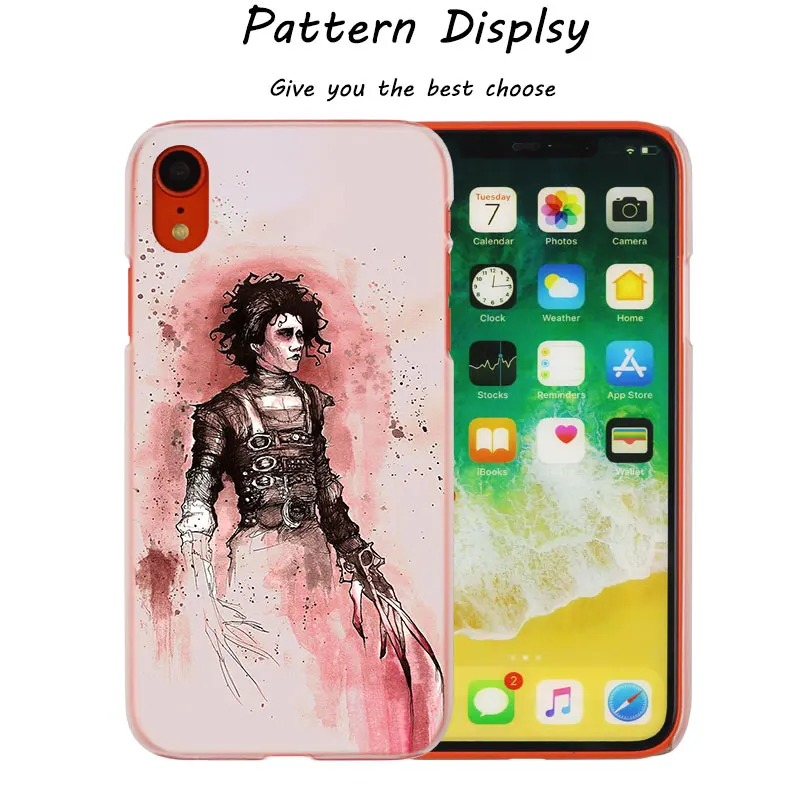 Эдвард ножницы хит продаж модный прозрачный жесткий чехол для телефона iPhone X XS Max