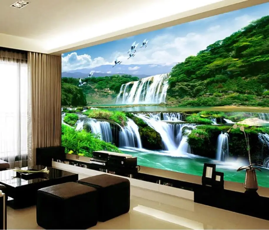 Водопад природа пейзаж фон стены красивые обои с пейзажем 3d Природа |