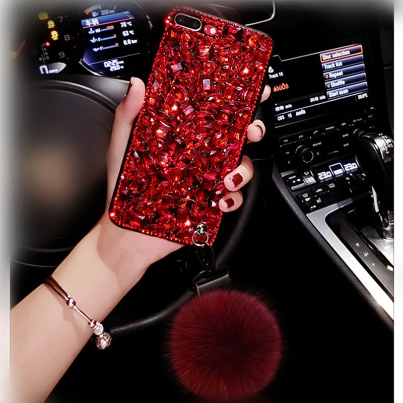 gemstone Rhinestone diamond bling luxury fashion cover for apple iphone 6 6s plus iPhone 7 7P 8 8P X soft mobile phone Case capa |
