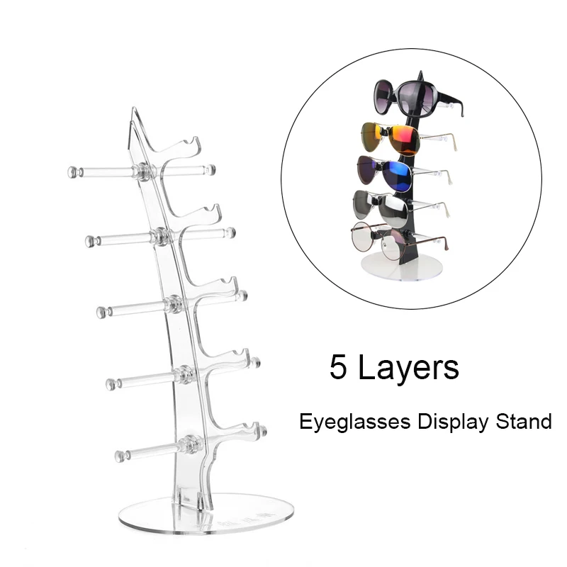 5 слоев прозрачные солнцезащитные очки стойки для шоу подставка очков держатель