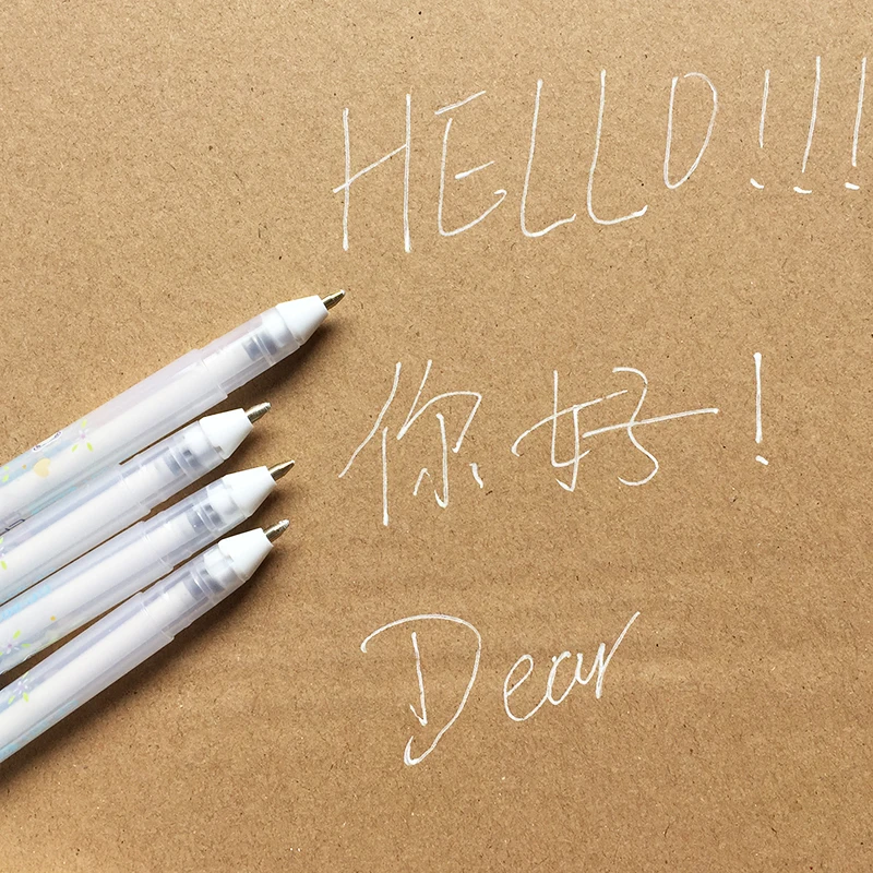 Гелевая ручка с белыми чернилами для фотоальбома 0 8 мм 2 шт. | Канцтовары офиса и