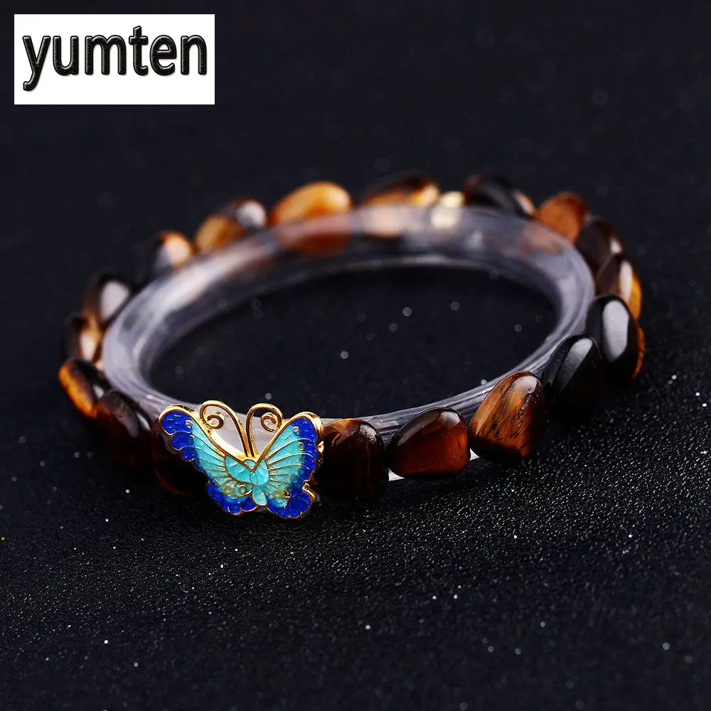 Женский браслет в виде бабочки Yumten Tiger Eye серебро 925 пробы ювелирное изделие Tom Hope