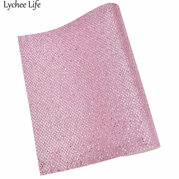 Lychee Life 29x21 см Сетка блеск синтетическая кожа ткань A4 PU ткань DIY ручной работы Швейные принадлежности для одежды украшения