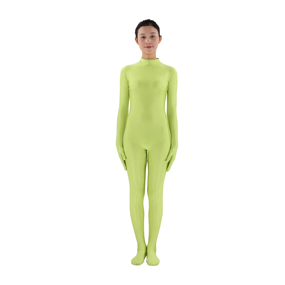 Светильник Zentai для взрослых зеленый лайкра спандекс водолазка женский костюм
