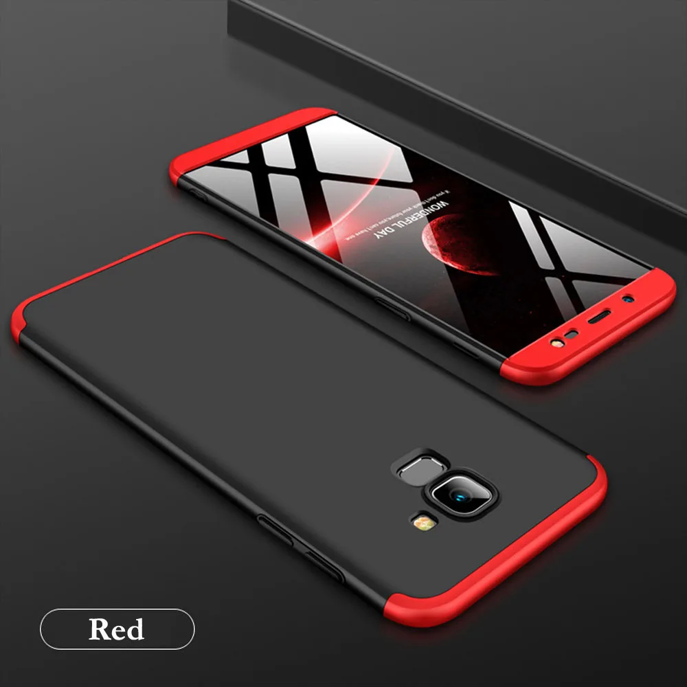 3 In 1 Full Cover Protective Armor Case With Tempered Glass Screen Protector For Samsung Galaxy J6 2018 J600 SM-J600F J600G/ On6 | Мобильные