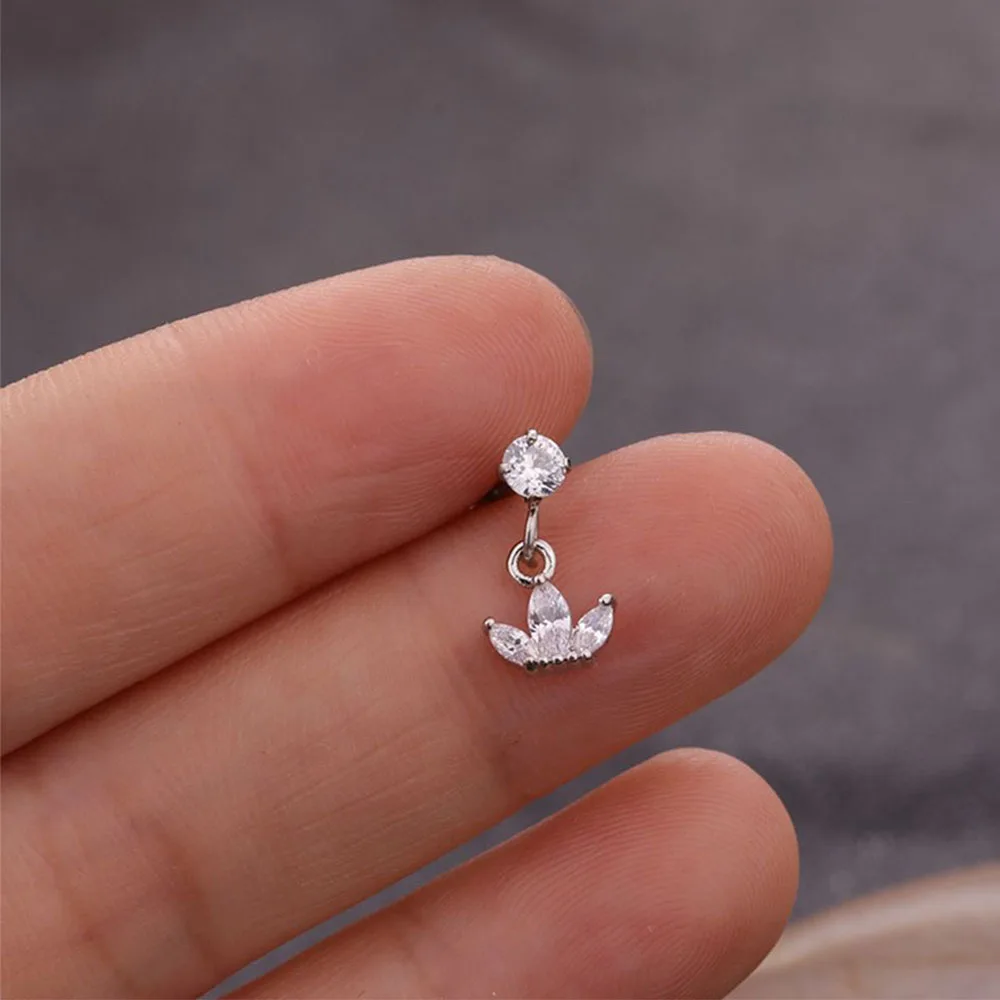 Милое сердце шестиугольник Кристалл Козелок Уха Пирсинг пробки женщин из