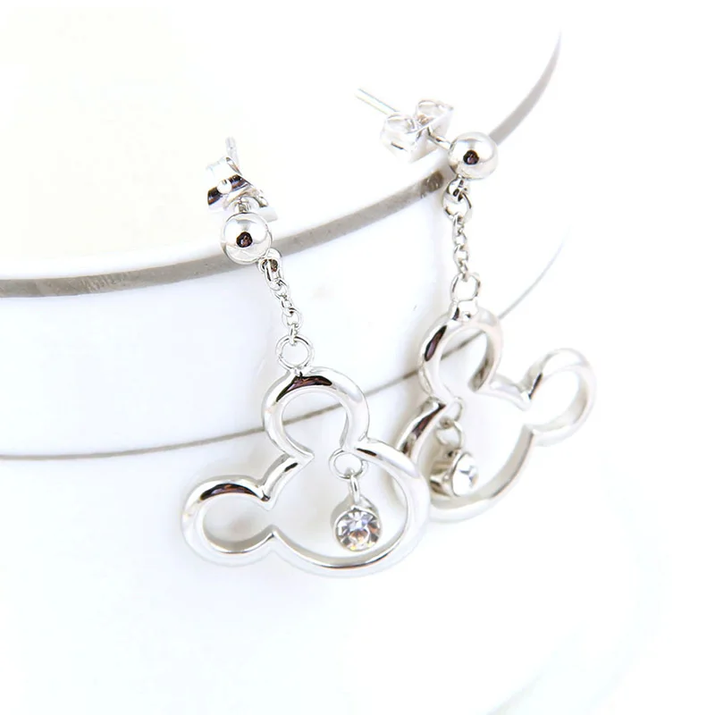 Женские серьги Paylor в виде мышки из мультфильма циркониевые Микки детские