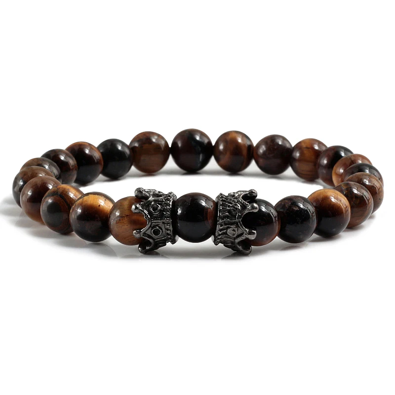 2018 трендовый натуральный камень тигровый глаз бусина мала Йога браслет Будды