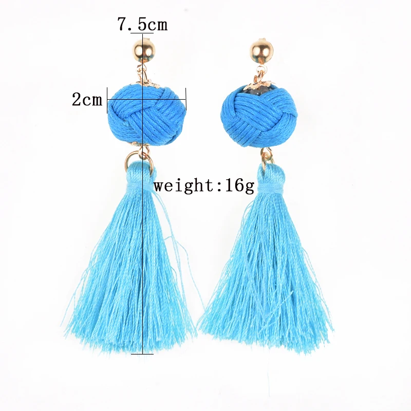 PPG&ampPGG 2019 Новая мода Женщины Кисточка Дешевые Украшения с Длинными Серьгами-подвесками из Хлопка с Кисточкой для Горячей Распродажи.