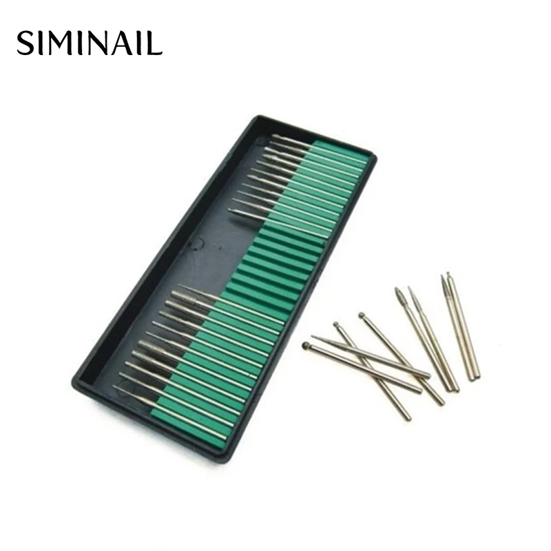 SIMINAIL, 30 шт. в коробке, сверла для ногтей, фрезы, набор для маникюра, педикюра, 2,35 мм, для электрического сверлильного станка, инструмент подачи ногтей