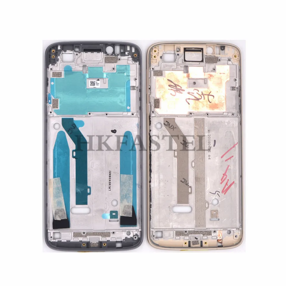 Hkfatel для Motorola Moto E5 E 5th Gen передний ЖК-дисплей рамка Корпус с кнопкой громкости питания задняя крышка батарейного отсека чехол