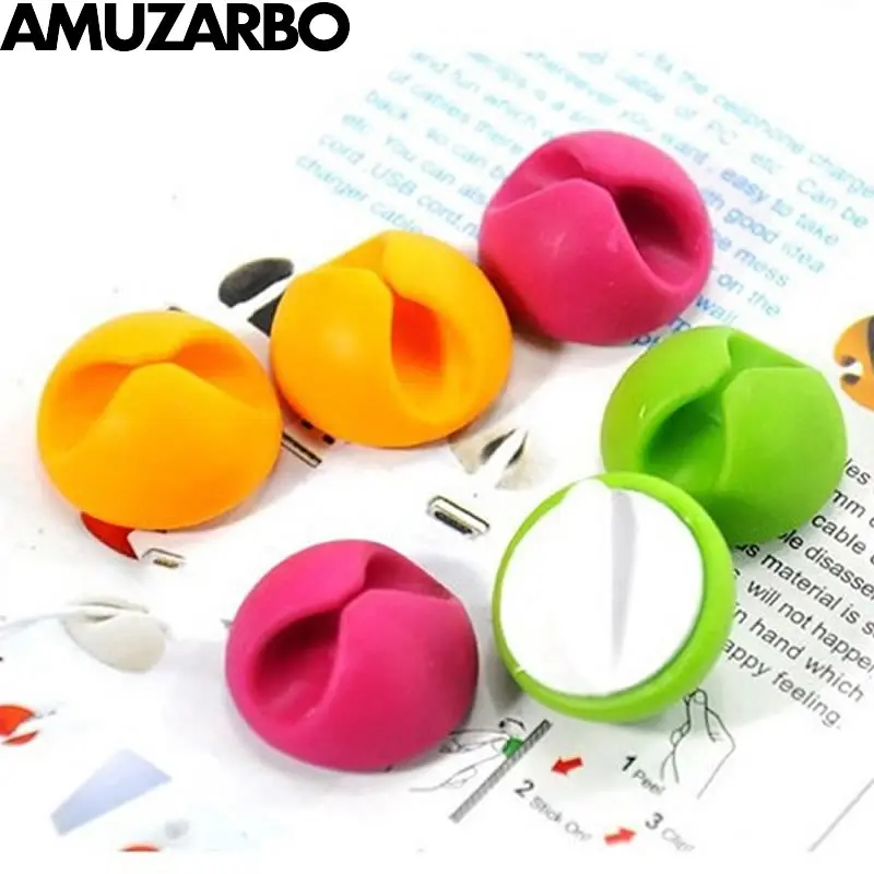 6 шт. простой и практичный круглый зажим для намотки телефонного кабеля |