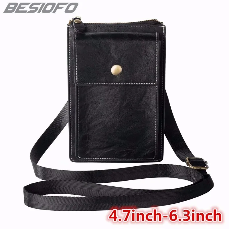Чехол из искусственной кожи с двойными карманами и ремнем сумка на плечо чехол