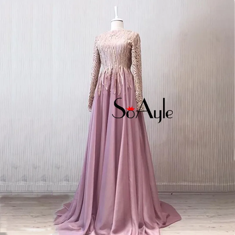 Женское платье для матери невесты SoAyle с длинным рукавом и вышивкой