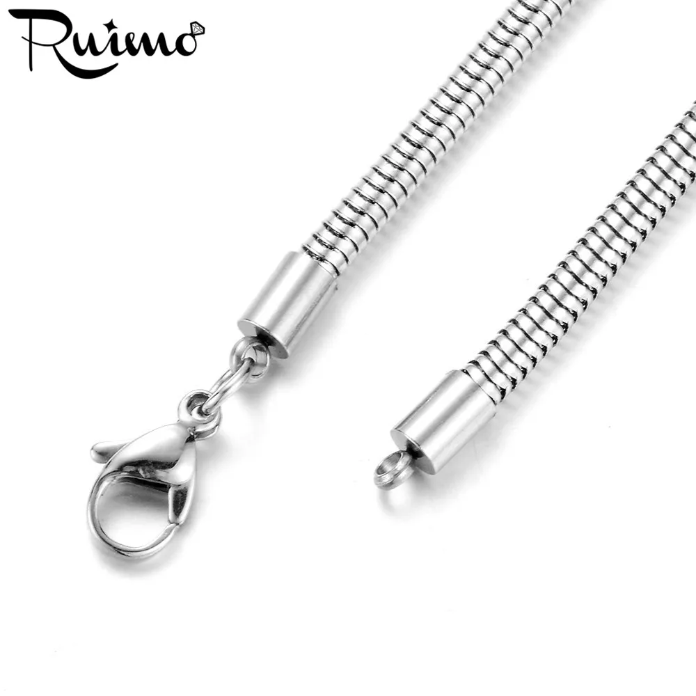 RUIMO, распродажа, 316l, нержавеющая сталь, застежка-лобстер, змея, цепи, браслеты для DIY, европейские, для женщин, подвески, бусины, для изготовления ювелирных изделий, 5 шт