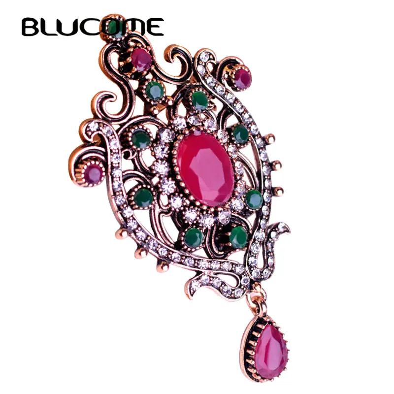 Женская винтажная шпилька для волос Blucome красная в турецком стиле аксессуар