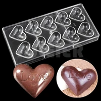 love heart shape candy chocolate mould valentines day gift cake decoration pastry tools baking polycarbonate chocolate mold