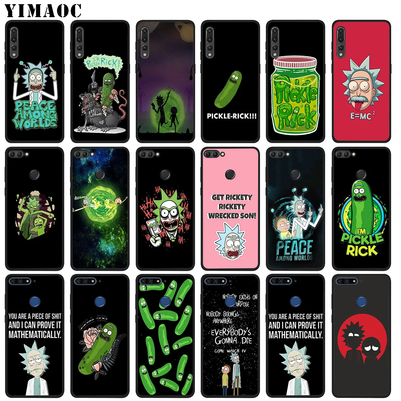 YIMAOC Рик и Морти Мягкий силиконовый чехол для телефона для huawei P20 Pro P10 P9 P8 Lite Mini P Smart Z TPU черный чехол