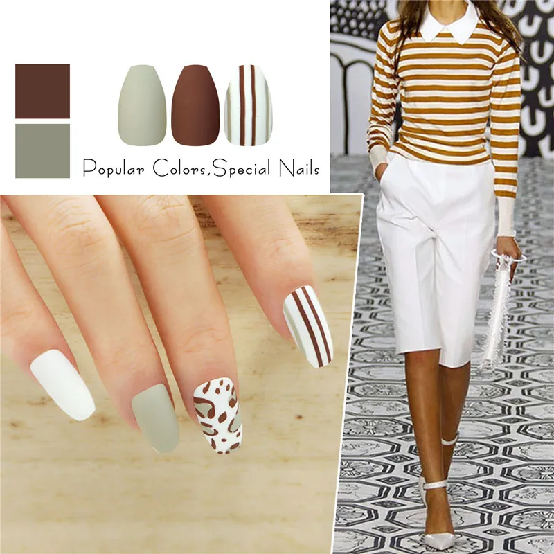 24 шт./кор. Леопард гибкий гвоздь наконечники искусственная балерина гроб