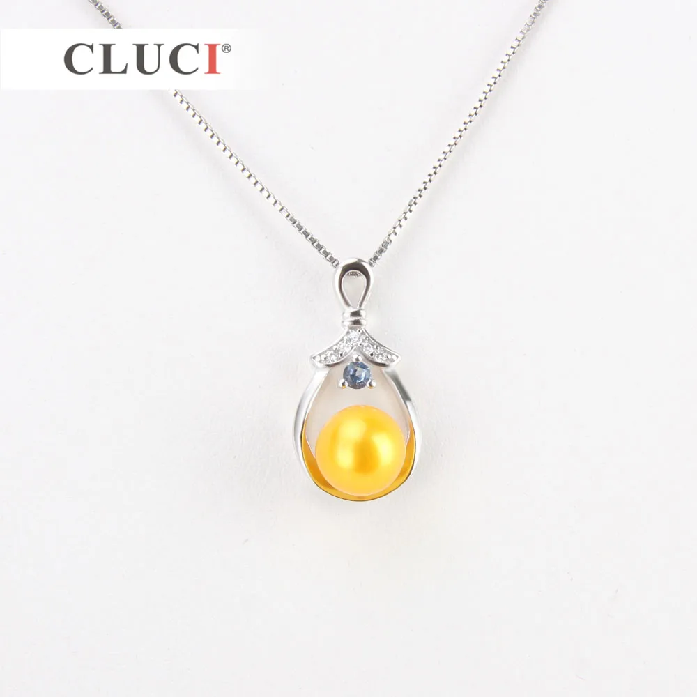 CLUCI Стерлинговое Серебро 925 пробы в форме капли воды крепление подвески с синими и