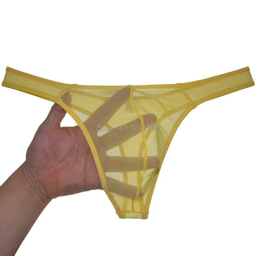 Мужские сетчатые стринги темно синие ультратонкие тонкие с сетчатыми вставками
