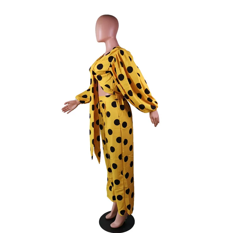 Женский костюм с бантом и V-образным вырезом комплект из двух предметов принтом в