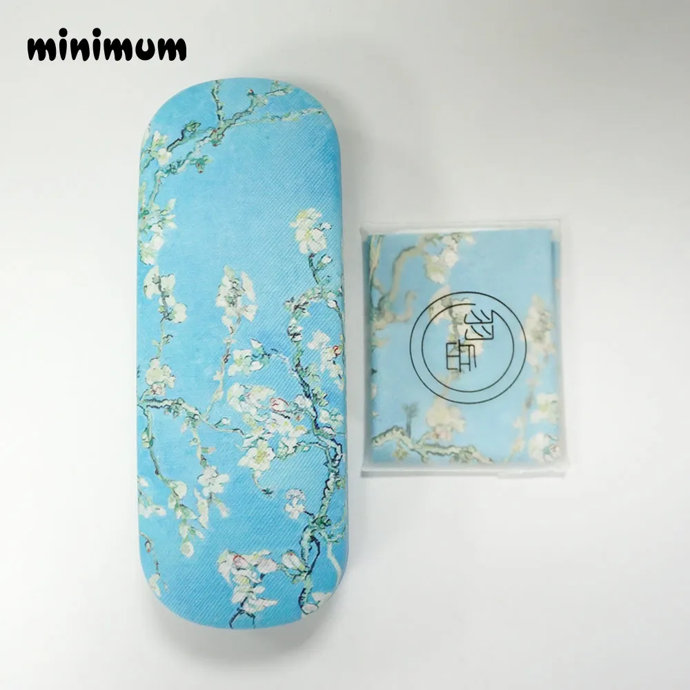 MINIMUM Retro oil painting sunglasses case with Glasses Cloth Microfiber Clean Lens Dust Wiper Camera Screen Cleaner Soft Suede