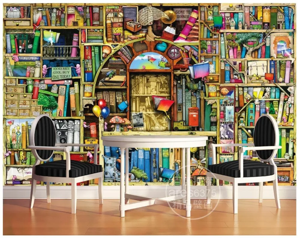 Пользовательские 3d фото настенные фрески обои мультфильм ручной работы книжная