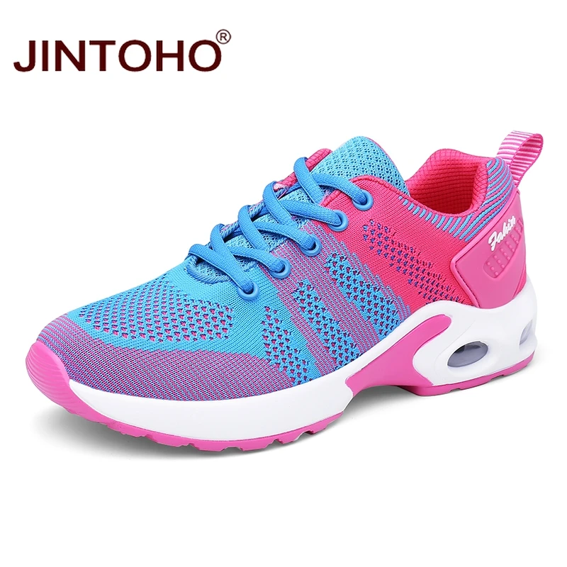 sky blue Бренд JINTOHO, женская спортивная обувь для бега, дышащие женские кроссовки, уличные спортивные кроссовки для женщин, женские кроссовки - Цвет: sky blue