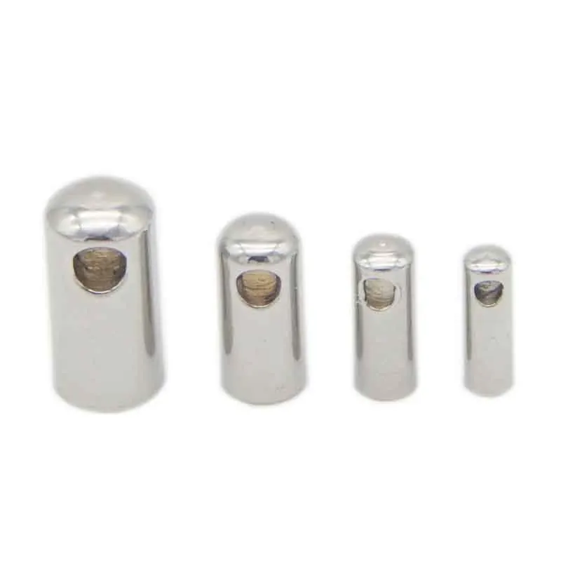 

20pcs Stainless Steel Column End Cap Steel Tone Crimp Clasps Connector Fit 1 2 4 5mm Snake Chain Necklace Jewelry Accessories